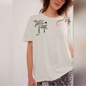 Free People We The Free Horsin' Around Tee Coconut Combo Relaxed Oversized Fit
